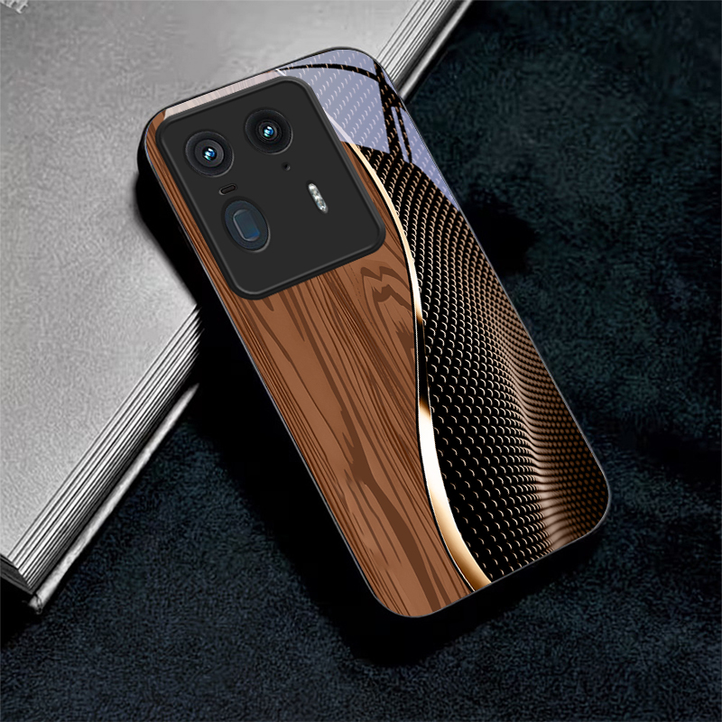 Phone Cases Motorola - เคสโทรศัพท์กระจกสีดำขอบทองไฟเบอร์ สำหรับ Motorola Moto Edge 70