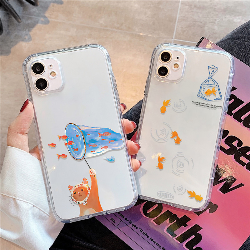 Phone Cases Clear - เคสโทรศัพท์ลายปลาสวยงาม สำหรับ iPhone 14 16 15