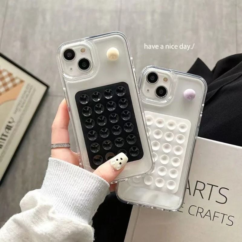 Phone Cases With Stand - แผ่นยึดโทรศัพท์ซิลิโคนแบบสุญญากาศอเนกประสงค์ ที่วางติดผนังแบบสุญญากาศ รูปทรงสี่เหลี่ยม กันลื่น ติดด้านเดียว ใช้กับเคสโทรศัพท์