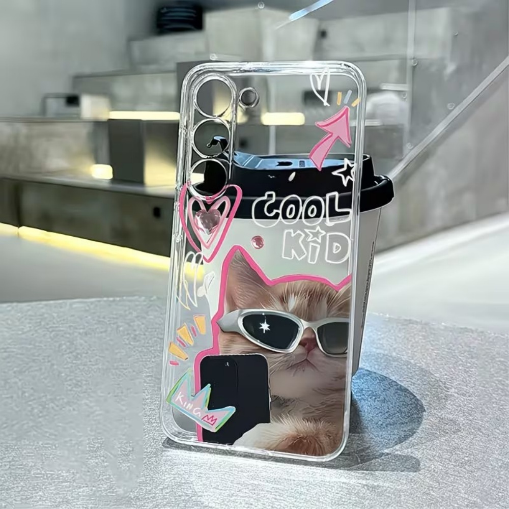 Phone Cases Clear - เคสโทรศัพท์ลายลูกสุนัข TPU ใส สำหรับ Samsung Galaxy