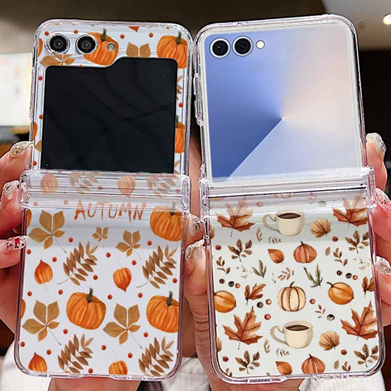 Phone Cases Z Flip 6 - เคสโทรศัพท์ลายใบเมเปิลฤดูใบไม้ร่วง สำหรับ Samsung Galaxy Z Flip