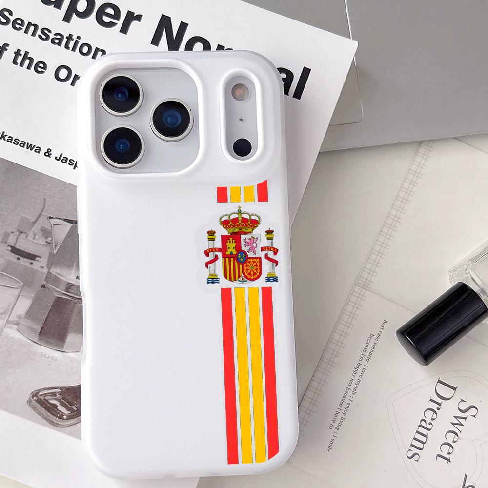 Phone Cases Clear - เคสโทรศัพท์ลายโลโก้สเปน สีแดงเหลือง สำหรับ iPhone 17 16