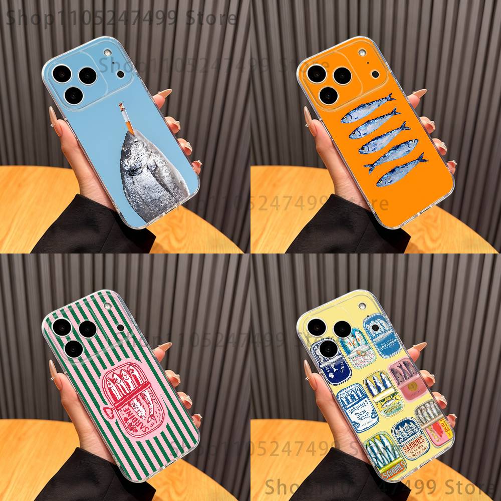 Phone Cases You Can Customize - เคสโทรศัพท์ลายปลาซาร์ดีนสำหรับ iPhone 14 16 12 15