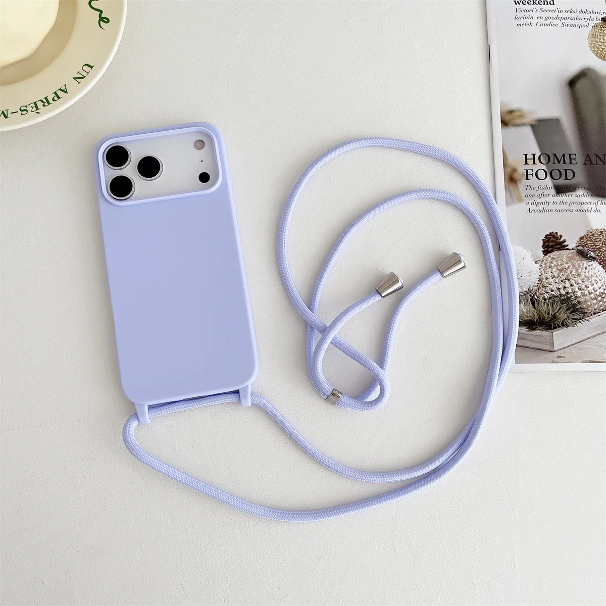 Silicone Liquid Case - เคสโทรศัพท์ซิลิโคนเหลวแบบนิ่มพร้อมสายคล้องคอสำหรับ iPhone 17 Air 16 15