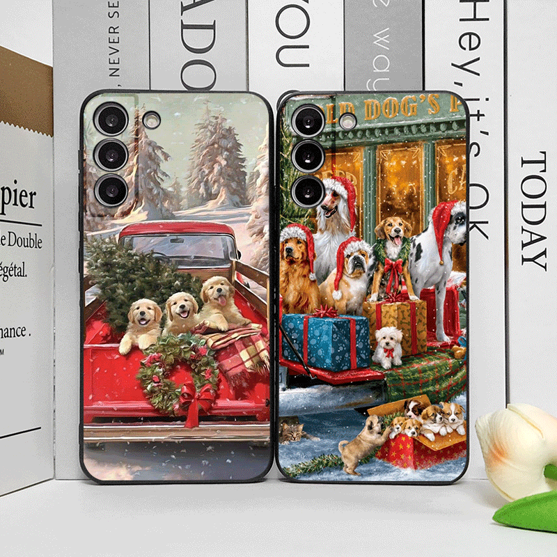 Phone Cases Motorola - เคสโทรศัพท์ลายการ์ตูนสุนัขและรถบรรทุกคริสต์มาส สำหรับ Motorola Moto Edge 50