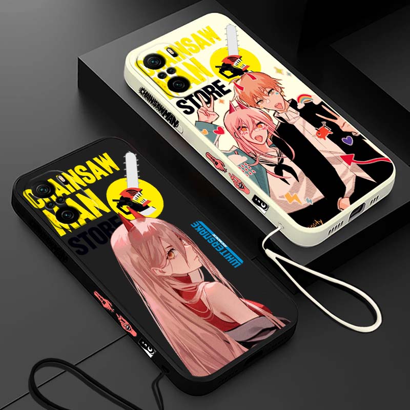 Silicone Liquid Case - เคสโทรศัพท์ลายอนิเมะ Chainsaw Man พลังเด็นจิ สำหรับ Xiaomi