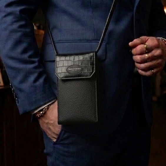 Phone Cases Wholesale - กระเป๋าหนังแท้ Pebble Leather แบบสะพายข้าง สำหรับผู้ชาย ของขวัญวันเกิดสำหรับแฟนหนุ่ม