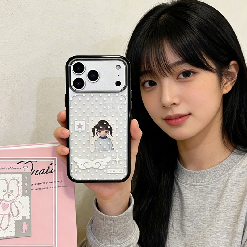 Phone Cases Polka Dot - เคสโทรศัพท์ลายจุดปักดาวสไตล์สาวเกาหลี สำหรับ iPhone 17 16 15