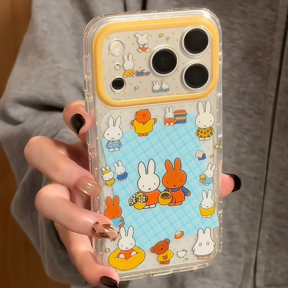 Phone Cases Kawaii - เคสโทรศัพท์ลายการ์ตูนมิฟฟี่กระต่ายน่ารักสไตล์เกาหลี สำหรับ iPhone 17 Pro 16