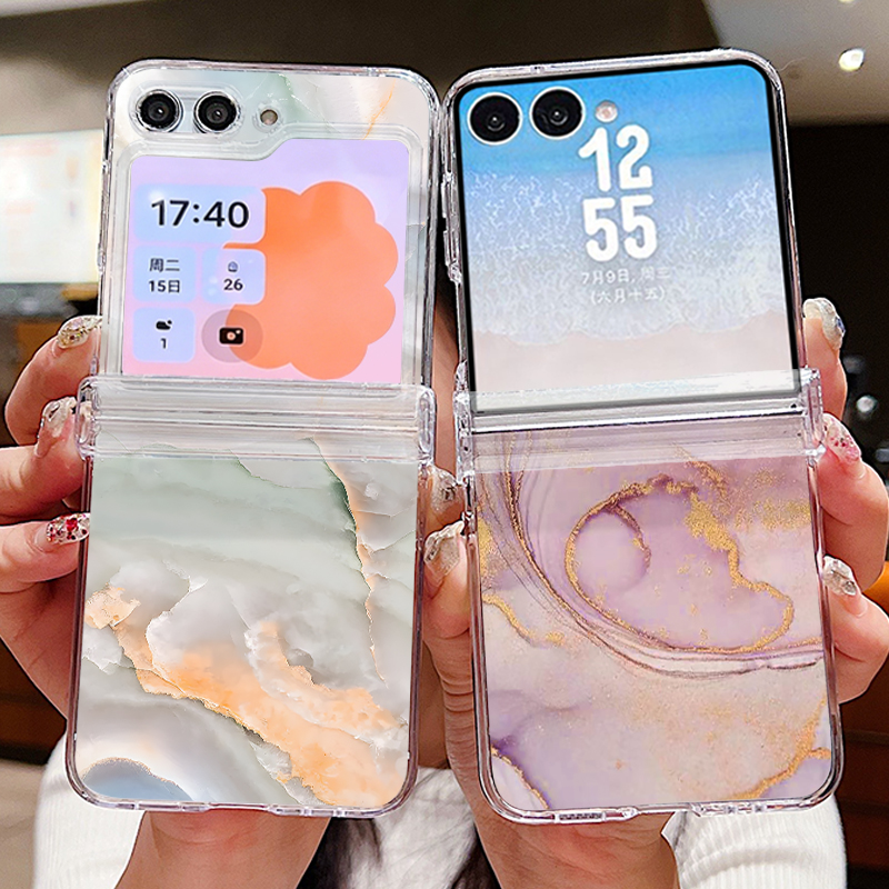Phone Cases Z Flip 6 - เคสโทรศัพท์ลายหินอ่อนสำหรับ Samsung Galaxy Z Flip8 Flip7
