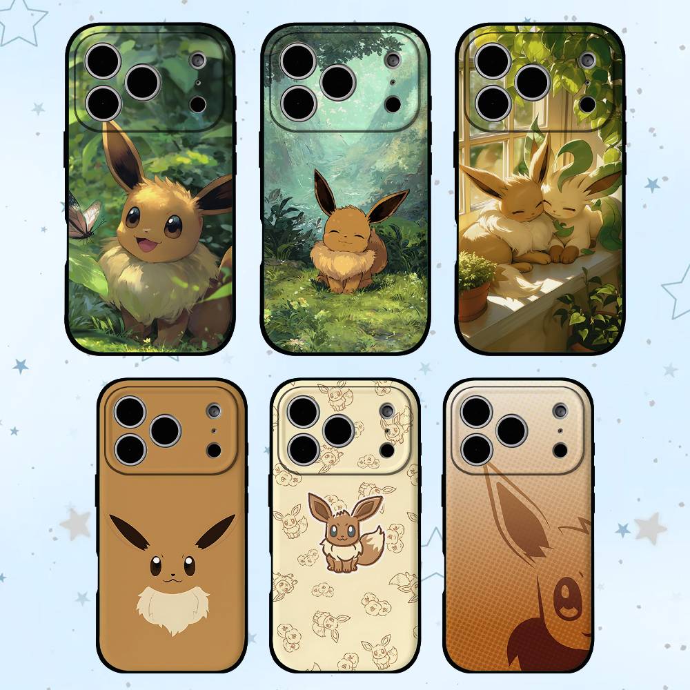 Phone Cases That Fit Iphone 16E - เคสโทรศัพท์สีดำ E-Eevees ที่เหมาะสำหรับ iPhone 17,16,15,11,13,14 Pro