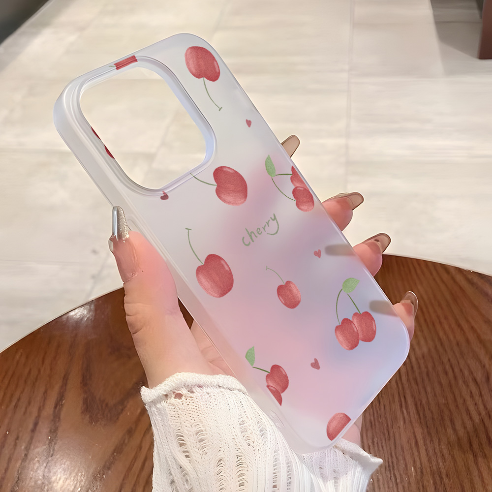 Matte Frosted Case - เคสโทรศัพท์ลายเชอร์รี่แบบด้านสำหรับ iPhone 17 18 Pro Max