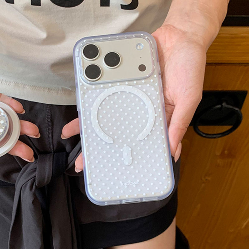 Phone Cases Polka Dot - เคสโทรศัพท์แบบมินิมอลลายจุดสำหรับ Magsafe แบบแม่เหล็กสำหรับ iPhone 18 Pro