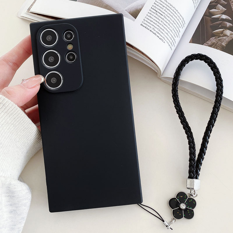 Silicone Liquid Case - เคสโทรศัพท์ซิลิโคนเหลวพร้อมสายคล้องลายดอกไม้ห้าแฉก สำหรับ Samsung Galaxy S26 Ultra