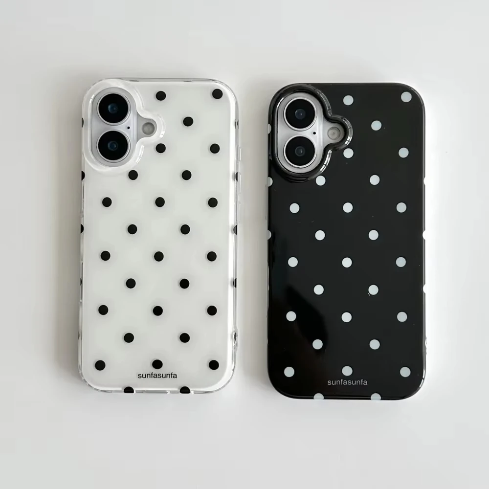 เคสโทรศัพท์ลายจุดขาวดำมินิมอล  - Phone Cases Polka Dot บทวิจารณ์และราคา