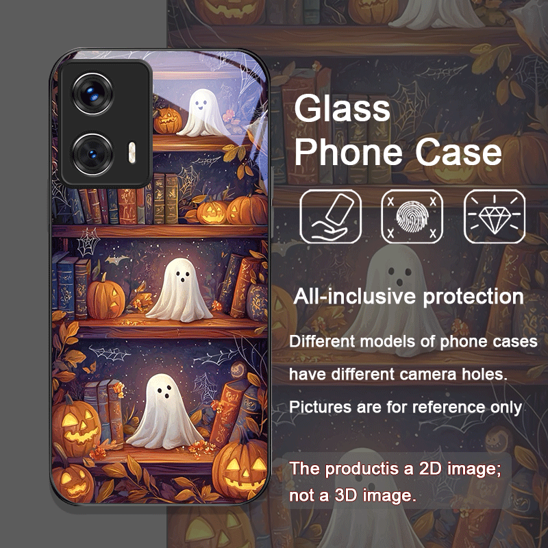 ฮาโลวีนฟักทองผีชั้นวางหนังสือก - Phone Cases Motorola บทวิจารณ์และราคา