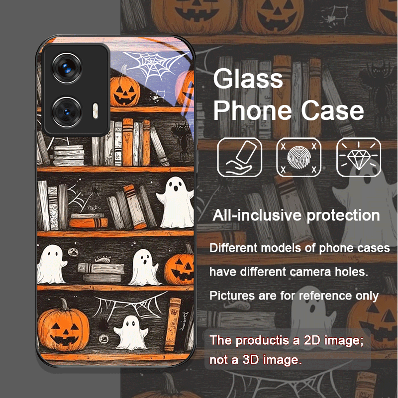 ฮาโลวีนฟักทองผีชั้นวางหนังสือก - Phone Cases Motorola บทวิจารณ์และราคา