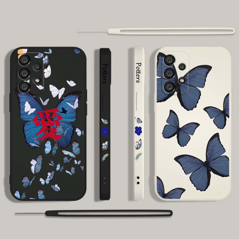 เคสโทรศัพท์ลายผีเสื้อสีฟ้า สำห - Silicone Liquid Case บทวิจารณ์และราคา
