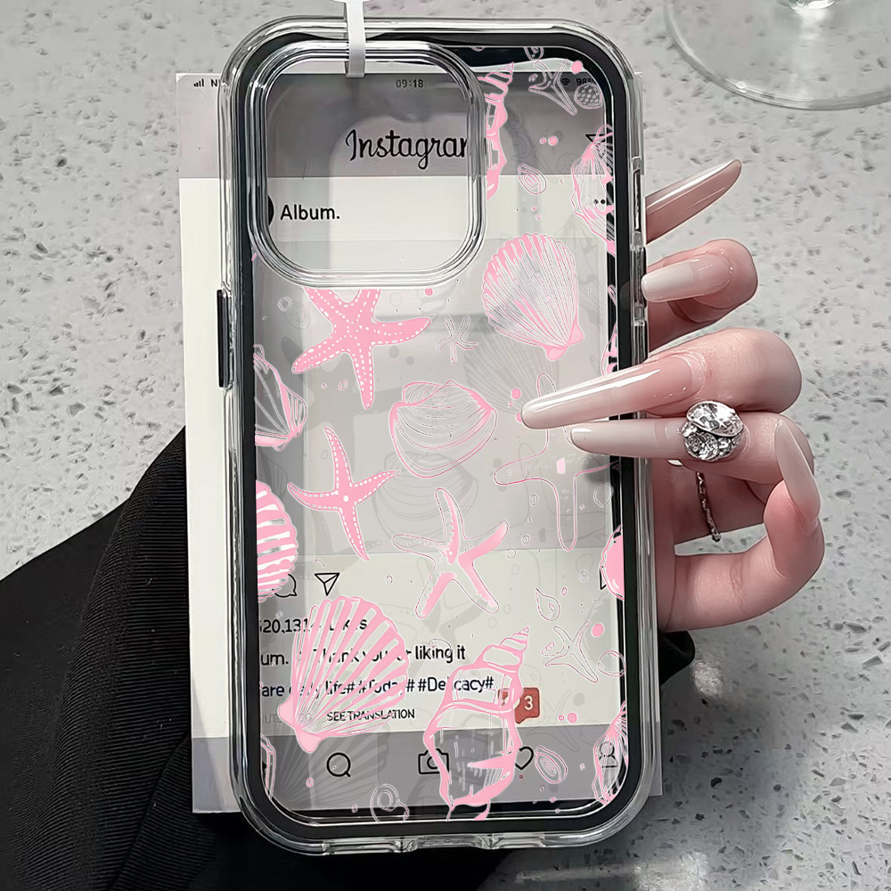 เคสโทรศัพท์ใสลายเปลือกหอยสีชมพ - Phone Cases Clear บทวิจารณ์และราคา