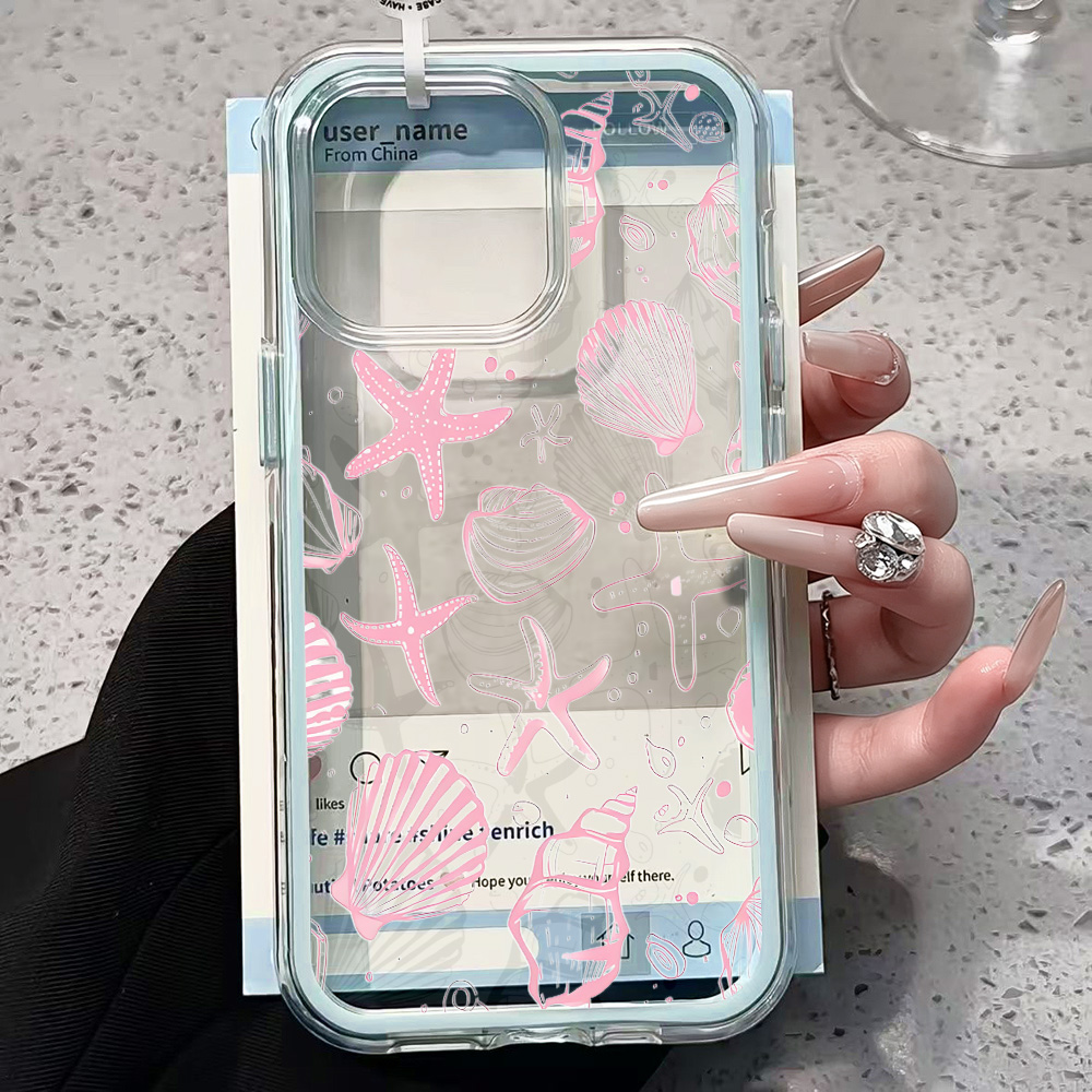 เคสโทรศัพท์ใสลายเปลือกหอยสีชมพ - Phone Cases Clear บทวิจารณ์และราคา