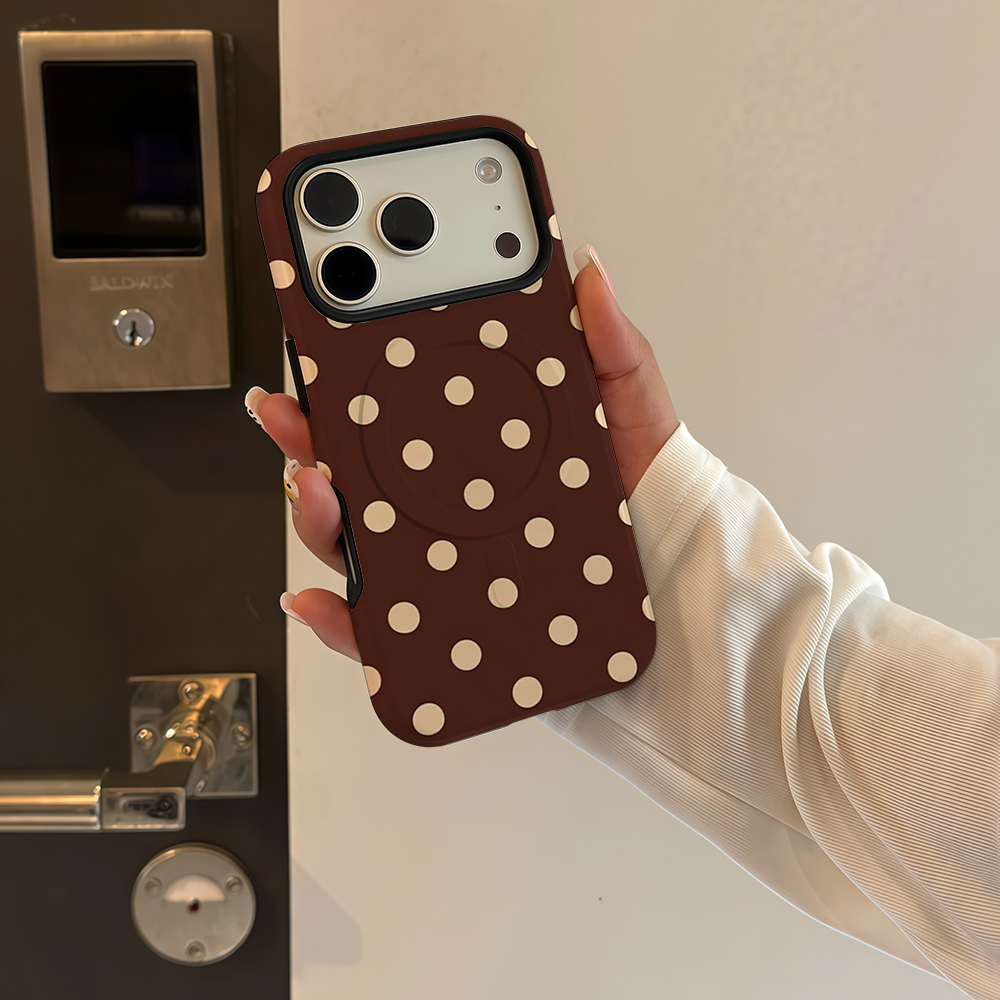 เคสโทรศัพท์ลายจุดสีน้ำตาลเบจ ส - Phone Cases Polka Dot บทวิจารณ์และราคา