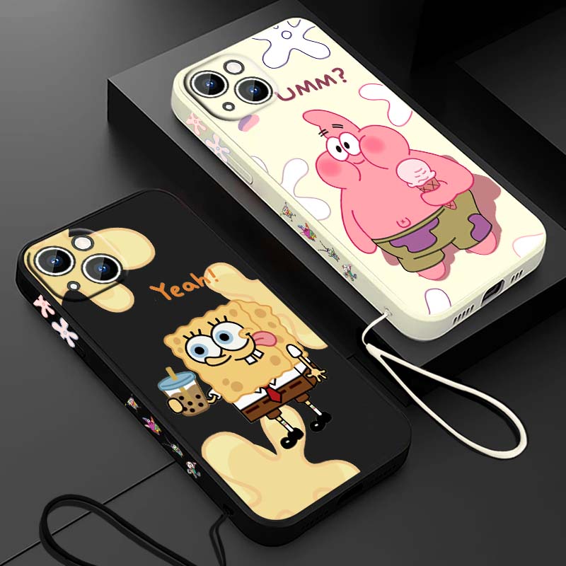 เคสโทรศัพท์ลายฟองน้ำบ๊อบ สแควร - Silicone Liquid Case บทวิจารณ์และราคา