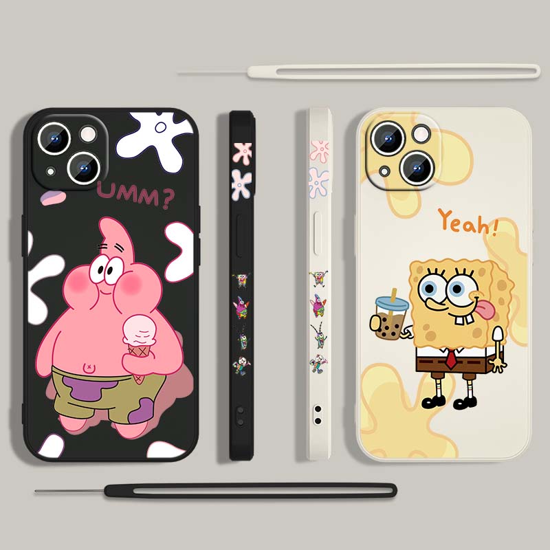 เคสโทรศัพท์ลายฟองน้ำบ๊อบ สแควร - Silicone Liquid Case บทวิจารณ์และราคา