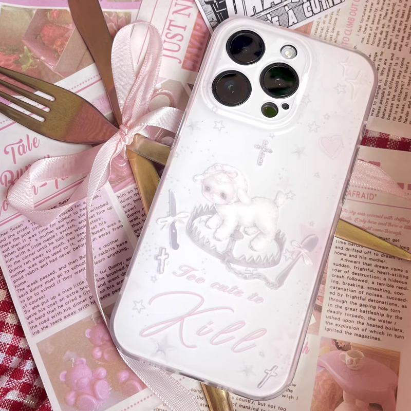 เคสโทรศัพท์ลายการ์ตูนแกะสีชมพู - Phone Cases Kawaii บทวิจารณ์และราคา
