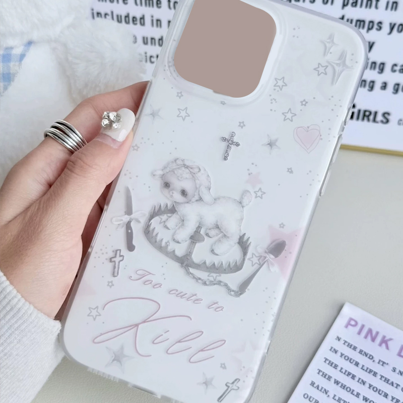 เคสโทรศัพท์ลายการ์ตูนแกะสีชมพู - Phone Cases Kawaii บทวิจารณ์และราคา