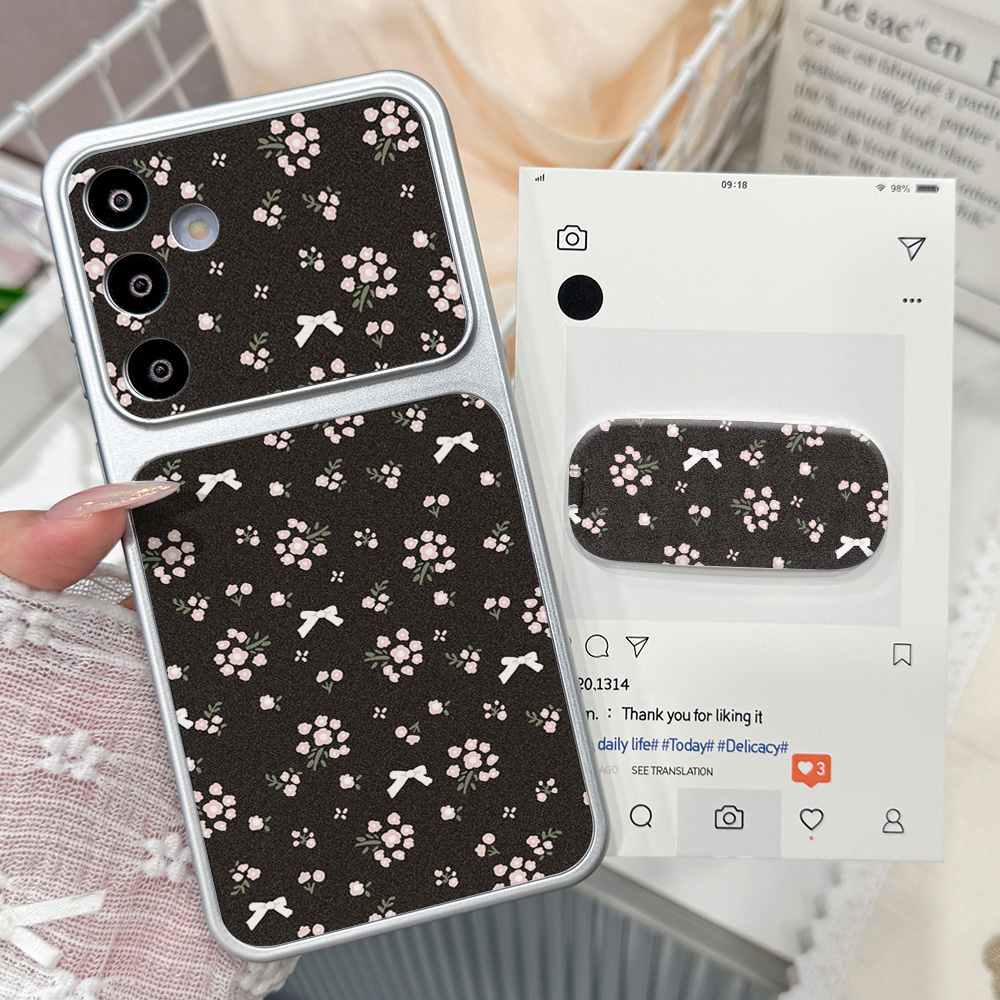 เคสโทรศัพท์ลายดอกไม้สีดำพร้อมโ - Phone Cases With Stand บทวิจารณ์และราคา