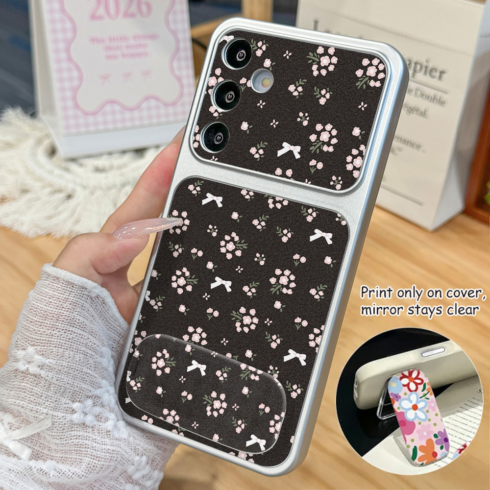 เคสโทรศัพท์ลายดอกไม้สีดำพร้อมโ - Phone Cases With Stand บทวิจารณ์และราคา