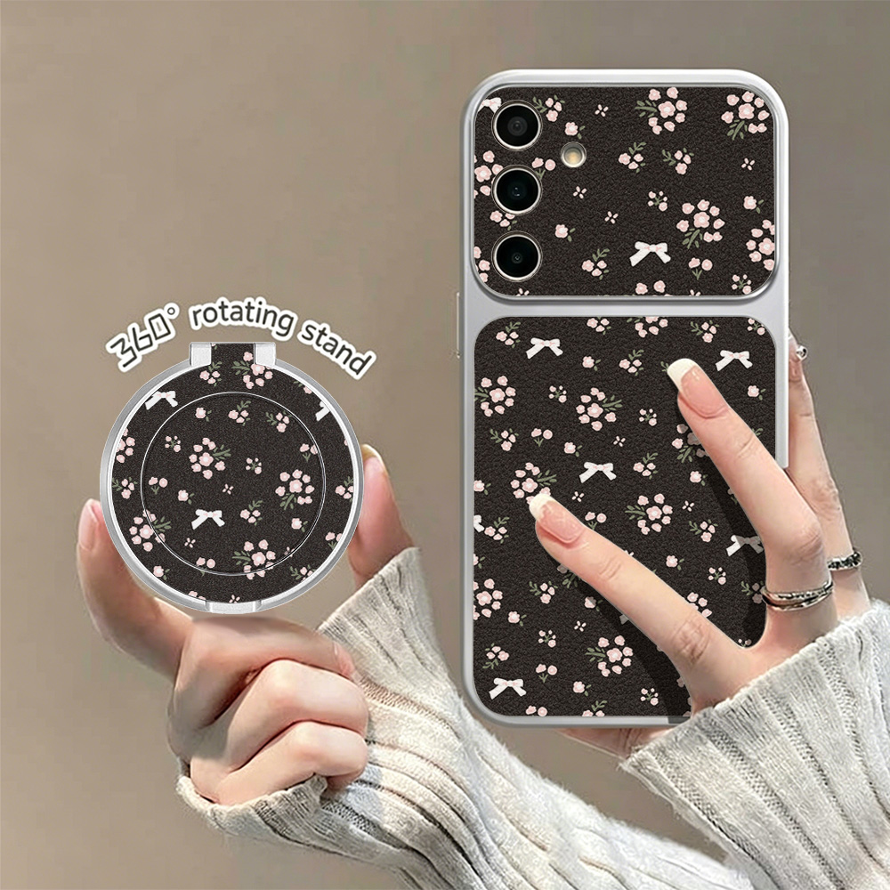 เคสโทรศัพท์ลายดอกไม้สีดำพร้อมโ - Phone Cases With Stand บทวิจารณ์และราคา