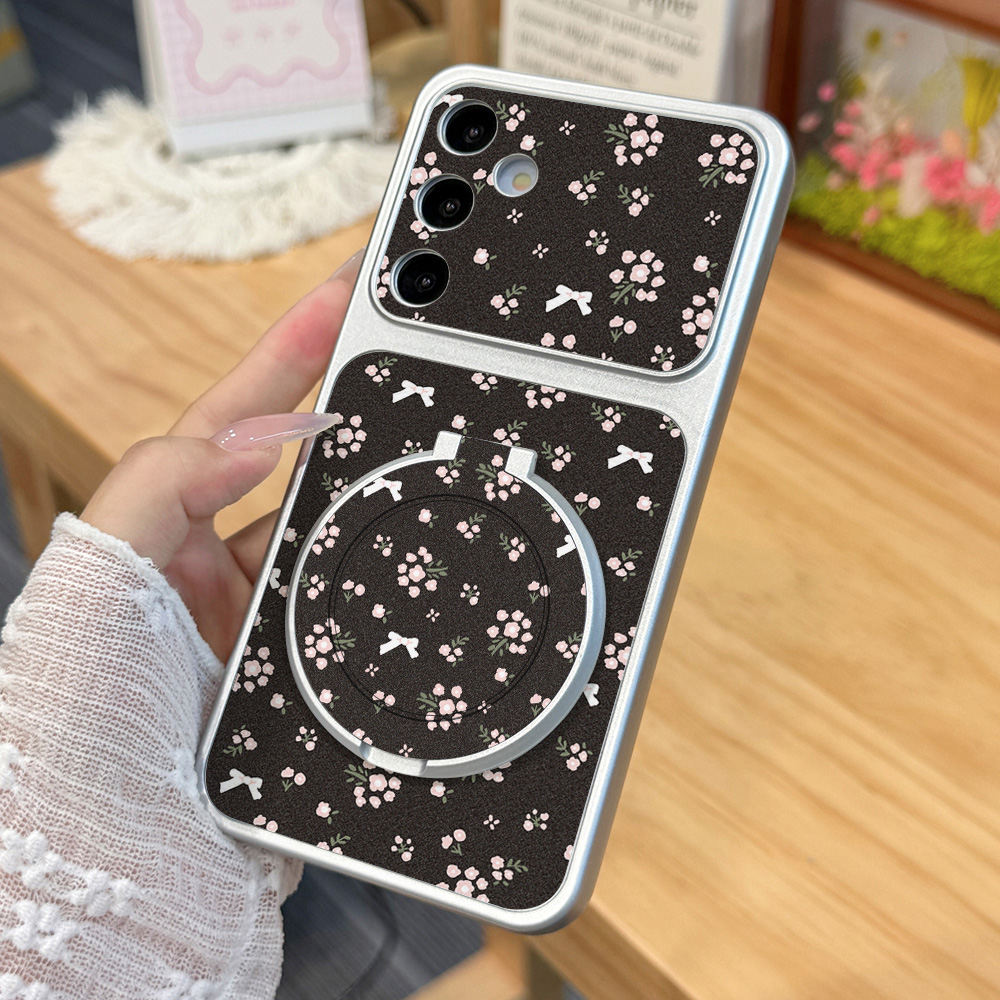 เคสโทรศัพท์ลายดอกไม้สีดำพร้อมโ - Phone Cases With Stand บทวิจารณ์และราคา